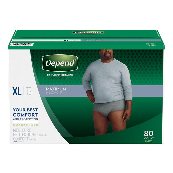 Depend Fit-Flex Underwear for Men -  Extra Large (80 ct.)