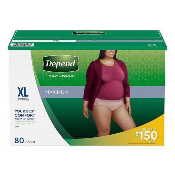 Depend Fit-Flex Underwear for Women - Xlarge - 80ct