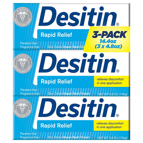 Desitin Rapid Relief Diaper Rash Cream (4.8 oz., 3 pk.)