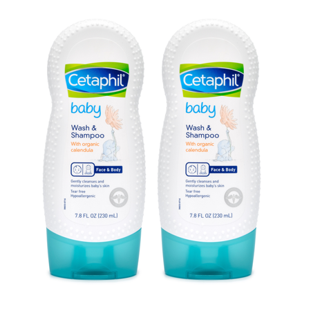 Cetaphil Baby Wash & Shampoo with Organic Calendula, 7.8 Fl. Oz.- 2 pack