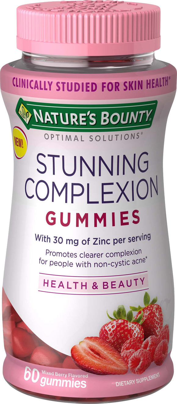 Nature's Bounty® Optimal Solutions Stunning Complexion, with Zinc, 60 Gummies