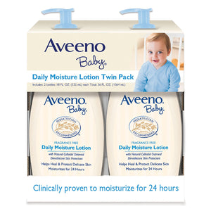Aveeno Baby Daily Moisture Lotion, Fragrance Free (18 fl. oz., 2 pk.)