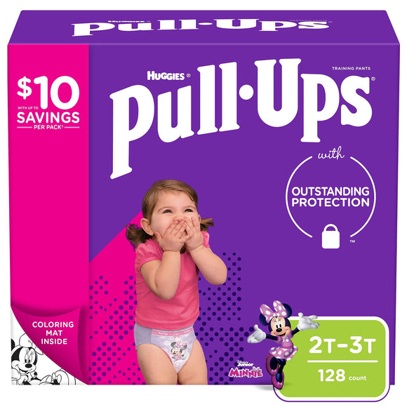 Huggies Pull-Ups Training Pants for Girls , 2T/3T - 128 ct. (18-34 lbs.)