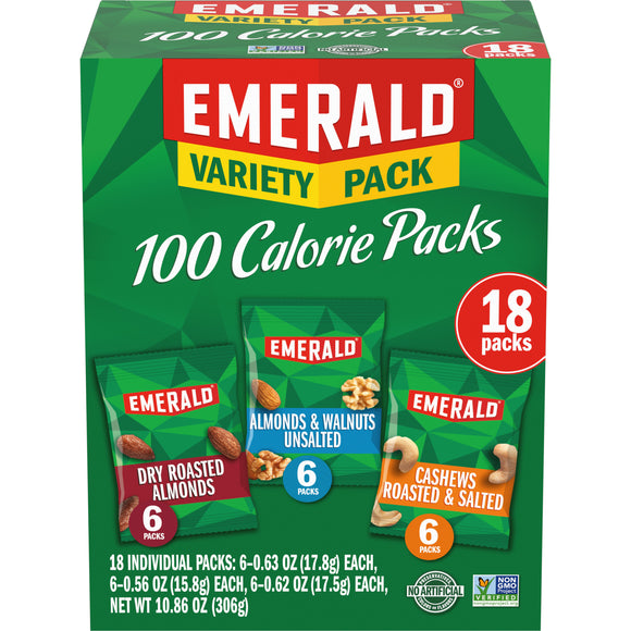 Emerald Nuts 100 Calorie Variety Pack, 18 Ct