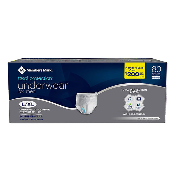 Member's Mark Total Protection Underwear for Men - 80ct
