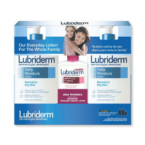 Lubriderm Daily Moisture Lotion (24 fl. oz., 2 pk.) & Advanced Therapy Lotion (6 fl. oz. Travel Size)
