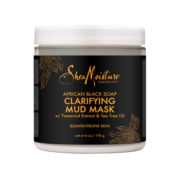 SheaMoisture Clarifying Mud Mask for Oily, Blemish-Prone Skin African Black Soap to Clarify Skin 6 oz