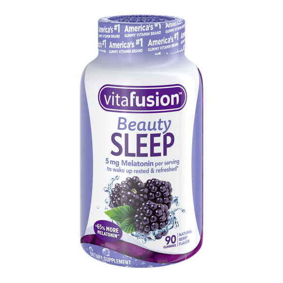 Vitafusion Beauty Sleep Melatonin Gummies, Natural Berry, 5 Mg, 90 Ct