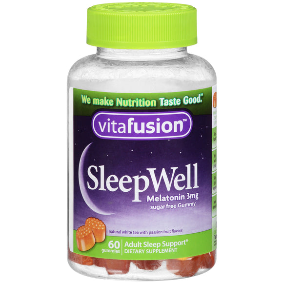 Vitafusion SleepWell Melatonin Gummies, Passion Fruit, 3mg, 60 Ct