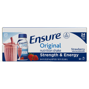 Ensure Original Nutrition Strawberry Meal Replacement Shakes with 9g of Protein (8 fl. oz., 24 ct.)