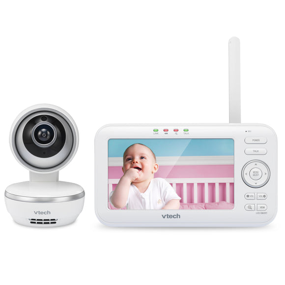 Vtech VM5261 5” Digital Video Baby Monitor with Pan & Tilt Camera, Wide-Angle Lens and Standard Lens, White