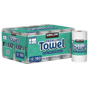 Kirkland Signature Create-a-Size Paper Towels, 2-Ply, 160 Sheets, 12-count