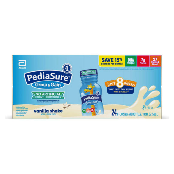 PediaSure Grow and Gain Nutrition Shake for Kids, Vanilla (8 fl. oz., 24 pk.)