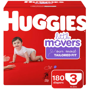 Huggies Little Movers Diapers, Size 3 -180 ct. (16-28 lbs.)