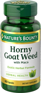 Nature's Bounty Horny Goat Weed with Maca Herbal Supplement Capsules, 60 count